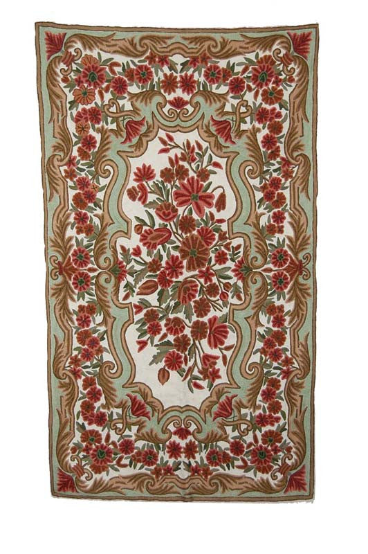Kashmiri Wool Tapestry Area Rug, Multicolor Embroidery 3x5 feet #CWR15113
