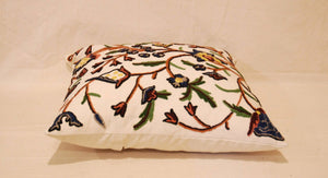 Crewel Embroidery Throw Pillowcase, Cushion Cover "Tree of Life", Multicolor #CW-401