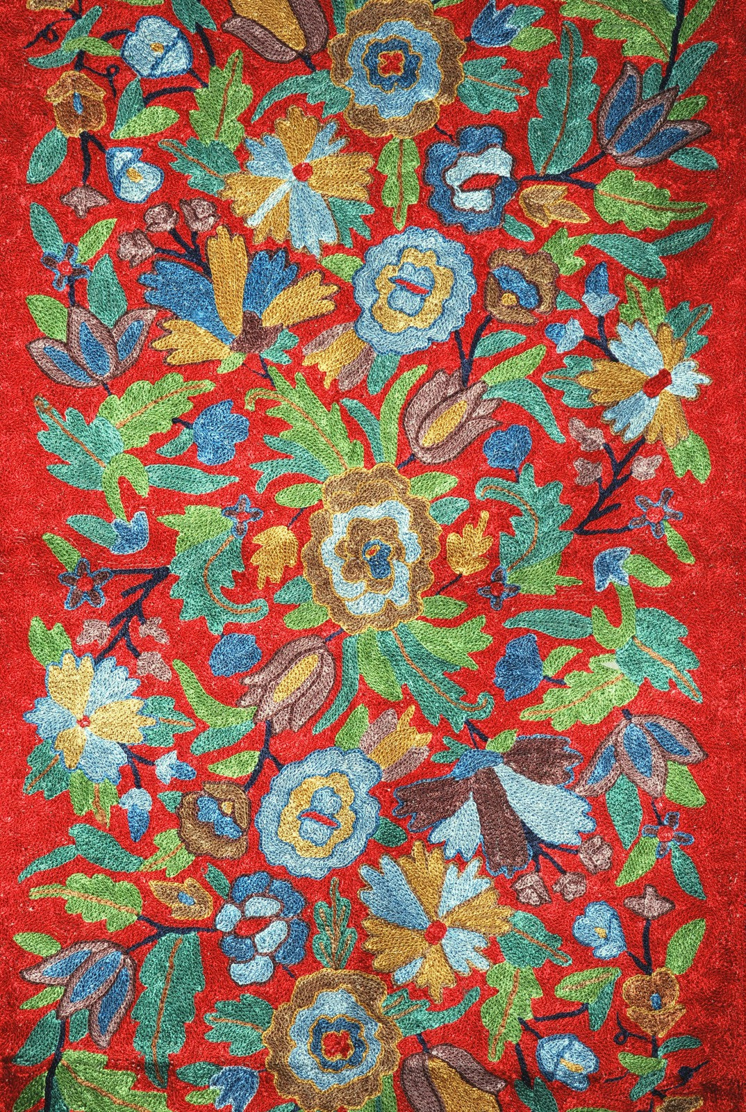 Kashmiri Silk Area Rug Tapestry, Multicolor Embroidery 2.5x4 feet #CWR10104