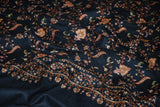 Kashmir Pashmina "Sozni" Needlework Embroidered "Cashmere" Shawl Black, Multicolor #PJL-002