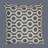 Crewel Wool Embroidered Cushion Cover, Grey and White Embroidery #CW-1102