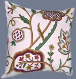 Cotton Crewel Pillow Cushion Cover "Watlab", Multicolor #CW328