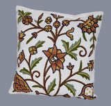 Cotton Crewel Pillow Cushion Cover 