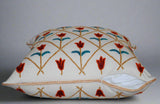 Cotton Crewel Embroidered Reversible Pillow Cushion Cover, Multicolor #CW268