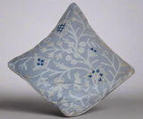Cotton Crewel Pillow Cushion Cover Grey Tone-Tone Embroidery #CW322