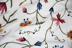 Multicolor Butterfly Cotton Crewel Embroidery Fabric #BFL401