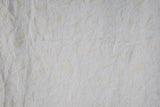Linen Crewel Embroidered Fabric Jacobean, White on White #TML652