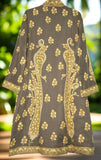 Kashmiri Woolen Coat Beige, Multicolor Embroidery #AO-158