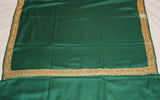 Embroidered Wool Shawl Green, Gold "Tilla" Sozni Embroidery #WS-901