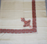 Kashmir Pashmina "Sozni" Needlework Embroidered Arab Scarf Shemagh Shawl, Multicolor #PRM-106