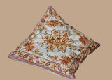 Crewel Embroidered Silk Cushion Pillow Cover, Multicolor #CW2019