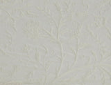 Cotton Crewel Embroidered Fabric Tree of Life, White on White #DDR021