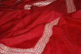 Kashmir Wool Shawl Dark Red, Silver 
