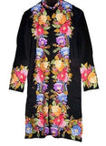 Kashmiri Woolen Coat Black, Multicolor Embroidery #AO-111