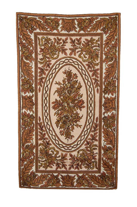 ChainStitch Tapestry Woolen Area Rug, Multicolor Embroidery 3x5 feet #CWR15106