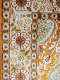 Kashmir Silk Carpet Hand Knotted, Green and Gold 3'x5' #CPS15201