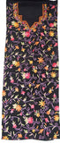 Crepe Silk Salwar Kameez Suit Unstitched Fabric Black, Multicolor Embroidery #FS-906