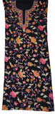 Crepe Silk Salwar Kameez Suit Unstitched Fabric Black, Multicolor Embroidery #FS-907
