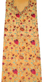 Crepe Silk Salwar Kameez Suit Unstitched Fabric Apricot, Multicolor Embroidery #FS-905