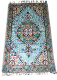 Chain Stitch Tapestry Silk Rug, Multicolor Embroidered 2.5x4 feet #CWR10102