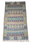 Hand Embroidered Area Rug, Tapestry Wool Rug, Multicolor 2.5x4 feet #CWR10105