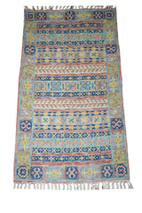Hand Embroidered Area Rug, Tapestry Wool Rug, Multicolor 2.5x4 feet #CWR10105