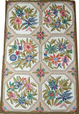 Hand Embroidered Area Rug, Tapestry Wool Rug, Multicolor 2x3 feet #CWR6109