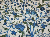 Crewel Cotton Bedspread "Tree of Life", Blue and Green #DDR1012