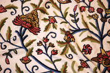 Crewel Bedspread "Tree of Life" Off-White, Multicolor Embroidery Kingsize #DDR1102