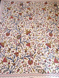 Crewel Bedspread "Tree of Life" Off-White, Multicolor Embroidery Kingsize #DDR1102
