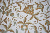 Cotton Crewel Embroidered Bedspread "Tree of Life" Off-White, Multicolor #DDR1330