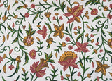 Crewel Cotton Bedspread Off-White, Multicolor #FLR1104