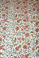 Crewel Cotton Bedspread Off-White, Multicolor #FLR1104