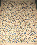 Cotton Crewel Embroidered Bedspread Jacobean Beige, Multicolor #TML1201