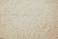 Crewel Cotton Bedspread Jacobean White on White #TML1552