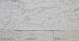 Cotton Crewel Embroidered Fabric Jacobean, White on White #TML532