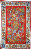 Chain Stitch Tapestry Silk Rug, Multicolor Embroidered 2.5x4 feet #CWR10104