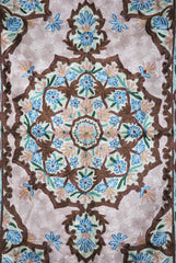 Chain Stitch Tapestry Silk Rug, Pink and Blue 2.5x4 feet #CWR10107