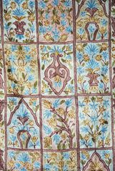 Chain Stitch Tapestry Silk Rug, Multicolor Embroidered 2.5x4 feet #CWR10109