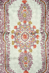Chain Stitch Tapestry Silk Rug, Multicolor Embroidered 2.5x4 feet #CWR10110