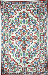 Chain Stitch Tapestry Silk Rug, Multicolor Embroidered 2.5x4 feet #CWR10113