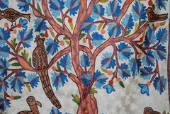 Hand Embroidered Area Rug, Tree of Life Tapestry Silk Rug, Multicolor 2.5x4 feet #CWR10114