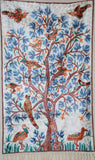 Hand Embroidered Area Rug, Tree of Life Tapestry Silk Rug, Multicolor 2.5x4 feet #CWR10116