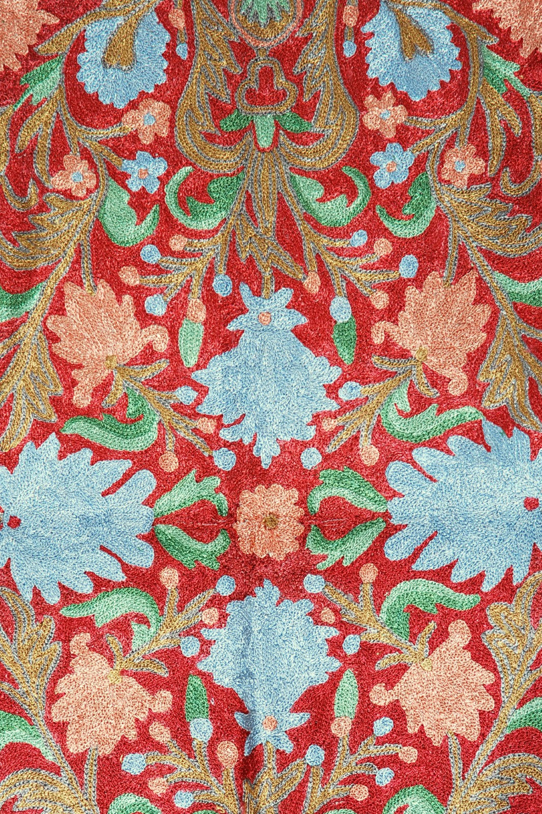 Chain Stitch Tapestry Silk Rug, Multicolor Embroidered 2x3 feet #CWR6201