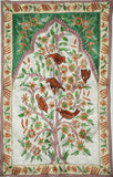 Chain Stitch Tapestry Silk Rug, Multicolor Embroidered 2x3 feet #CWR6203