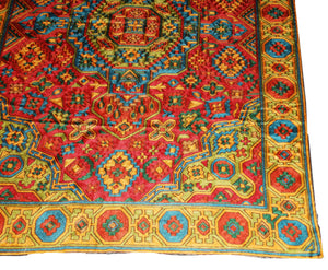 Multicolor Silk Embroidery Tapestry Area Rug 7x5 feet #CWR35202