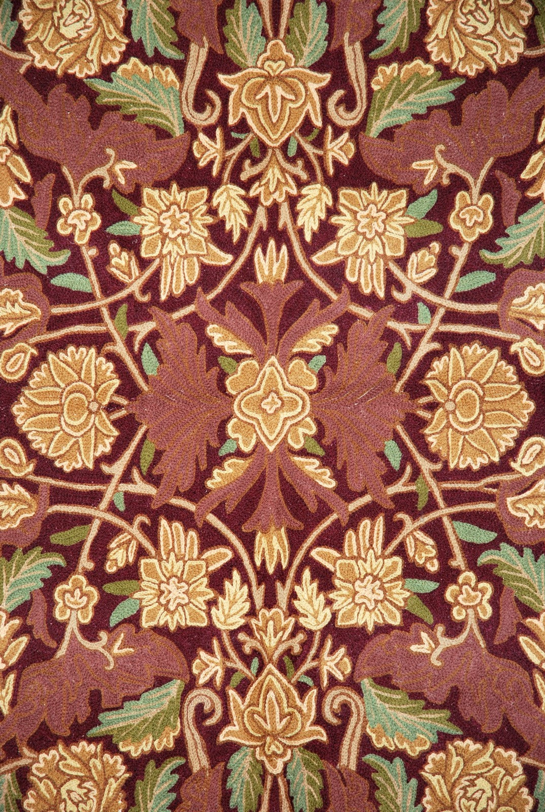 Hand Embroidered Area Rug, Tapestry Wool Rug, Multicolor 2.5x4 feet #CWR10013