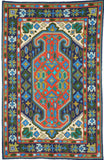 Hand Embroidered Area Rug, Tapestry Wool Rug, Multicolor 2.5x4 feet #CWR10014