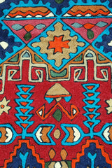 Chain Stitch Tapestry Kelim Wool Rug, Multicolor Embroidered 2.5x4 feet #CWR10015