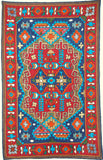 Chain Stitch Tapestry Kelim Wool Rug, Multicolor Embroidered 2.5x4 feet #CWR10015